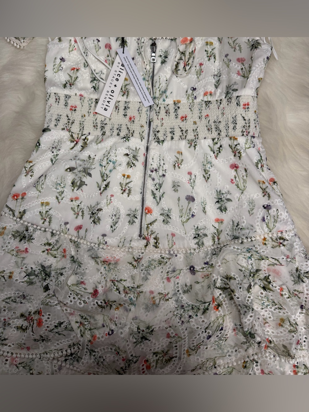 Hartford smocked bustier tiered mini dress - Picture 2 of 4